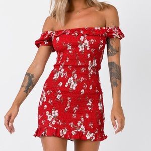 PRINCESS POLLY OAHU MINI DRESS RED